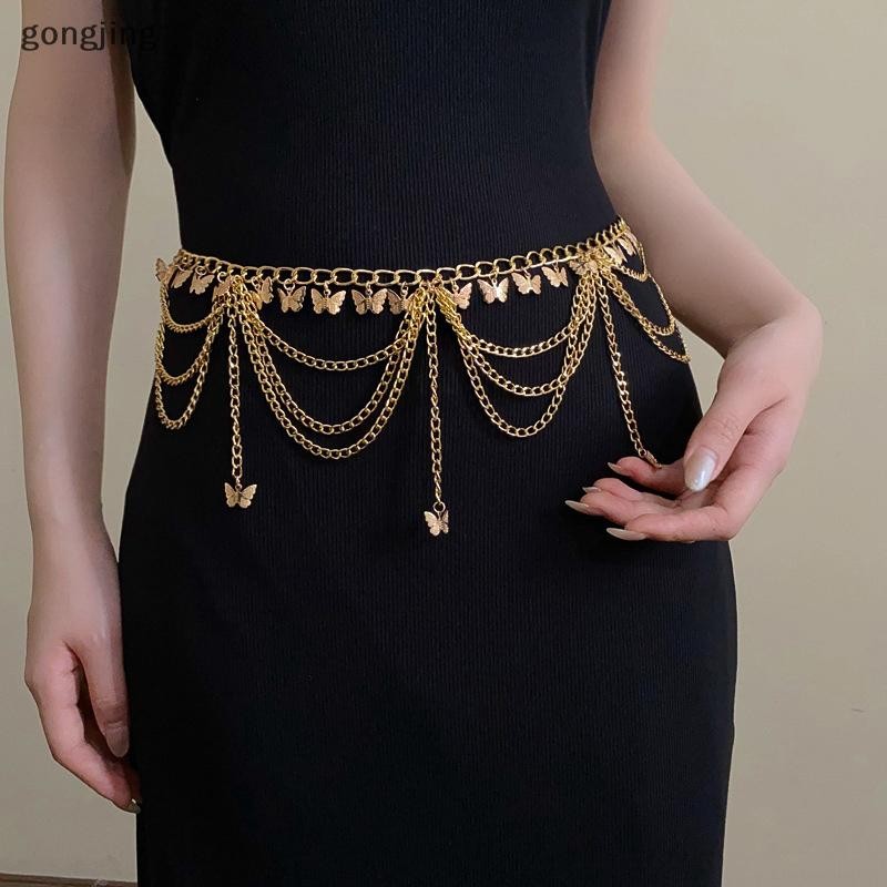 [gongjing] Dây Thắt Lưng Nữ Trang Sức Thời Trang Bụng Trang Trí Cơ Thể Kim Loại Nhiều Nữ Dây Thắt Lưng Trang Sức Thời Trang Bụng Trang Trí Cơ Thể Kim Loại Nhiều Lớp Pan