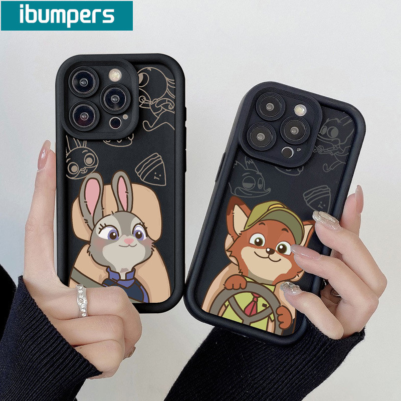 ibumpers Ốp Lưng IPhone Dễ Thương Ngộ Nghĩnh Nick Judy Drives Họa Tiết Cặp Đôi Ốp Điện Thoại Dày Dặn Silicon Mềm Chống Sốc Chống Bẩn Cho IPhone 16 15 14 12 13 11 Pro Max IP 7 8 Plus X XS XR