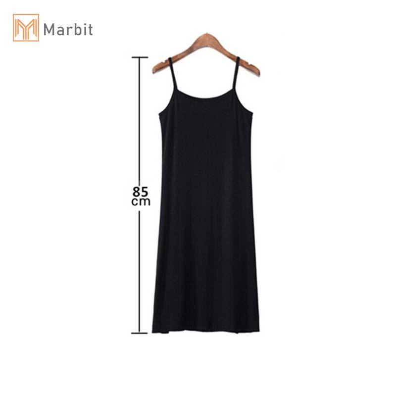 Marbit Nữ Màu Trơn Đầm Camisole Spaghetti Dây Dài Top Trượt Mini Đầm Mới