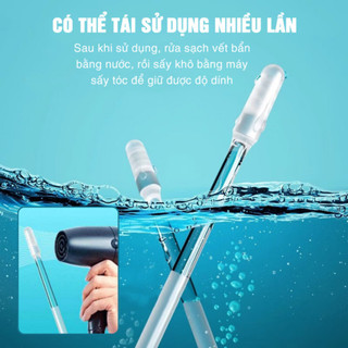 Lấy ráy tai silicon, tăm bông dính, dụng cụ lấy ráy tai cho bé an toàn tái sử dụng hộp 24 cây