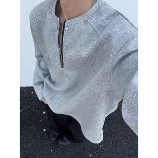 Áo thun nam Gksss dài tay thời trang phong cách Hàn Quốc nửa-zip chất lượng cao phong cách trung tính áo dài tay