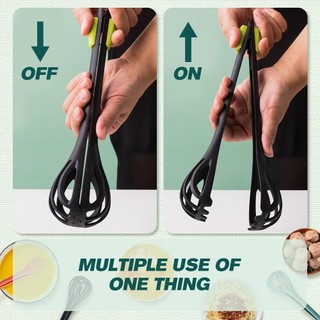 Máy đánh trứng đa chức năng Máy đánh trứng và kẹp thức ăn bằng silicon 2 trong 1 2026 dành cho trứng luộc mì bánh mì tiện ích nhà bếp sáng tạo để nhai và khuấy thức ăn xanh lá cây đa năng