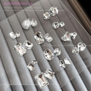 [beautifulhome] 5 Cái Lấp Lánh Sắc Nét Móng Tay Nghệ Thuật Trang Trí Kim Cương Giả Phối Móng Tay Trắng Trong Suốt Quyến Rũ Đồ Trang Trí [Làm Đẹp]
