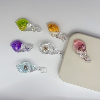 DIY Nhựa Phát Sáng Trong Bóng Tối Dễ Thương Vỏ Biển Nhỏ Lỗ Điện Thoại Cắm Bụi