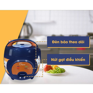 Nồi cơm điện mini Hare HR RC808 công suất 250W dung tích 0.8L, lòng nồi phủ chống dính, Bh 12 Tháng