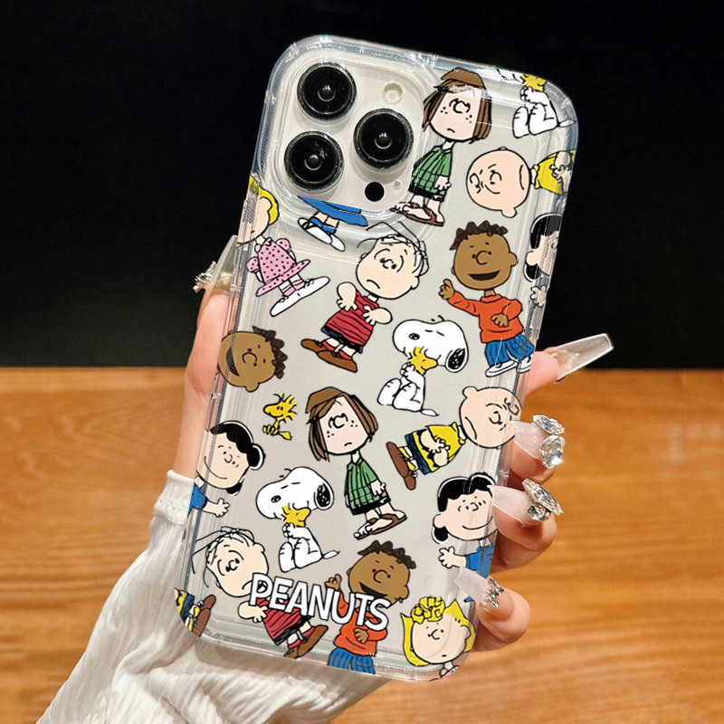 Dành Cho iPhone 16 15 14 13 12 11 Pro Max 16e Cho iPhone XS Max X XR 8 7 Plus SE2020 2022 Hoạt Hình Dễ Thương Snoopy Mềm Trong Suốt Silicon Chống Sốc