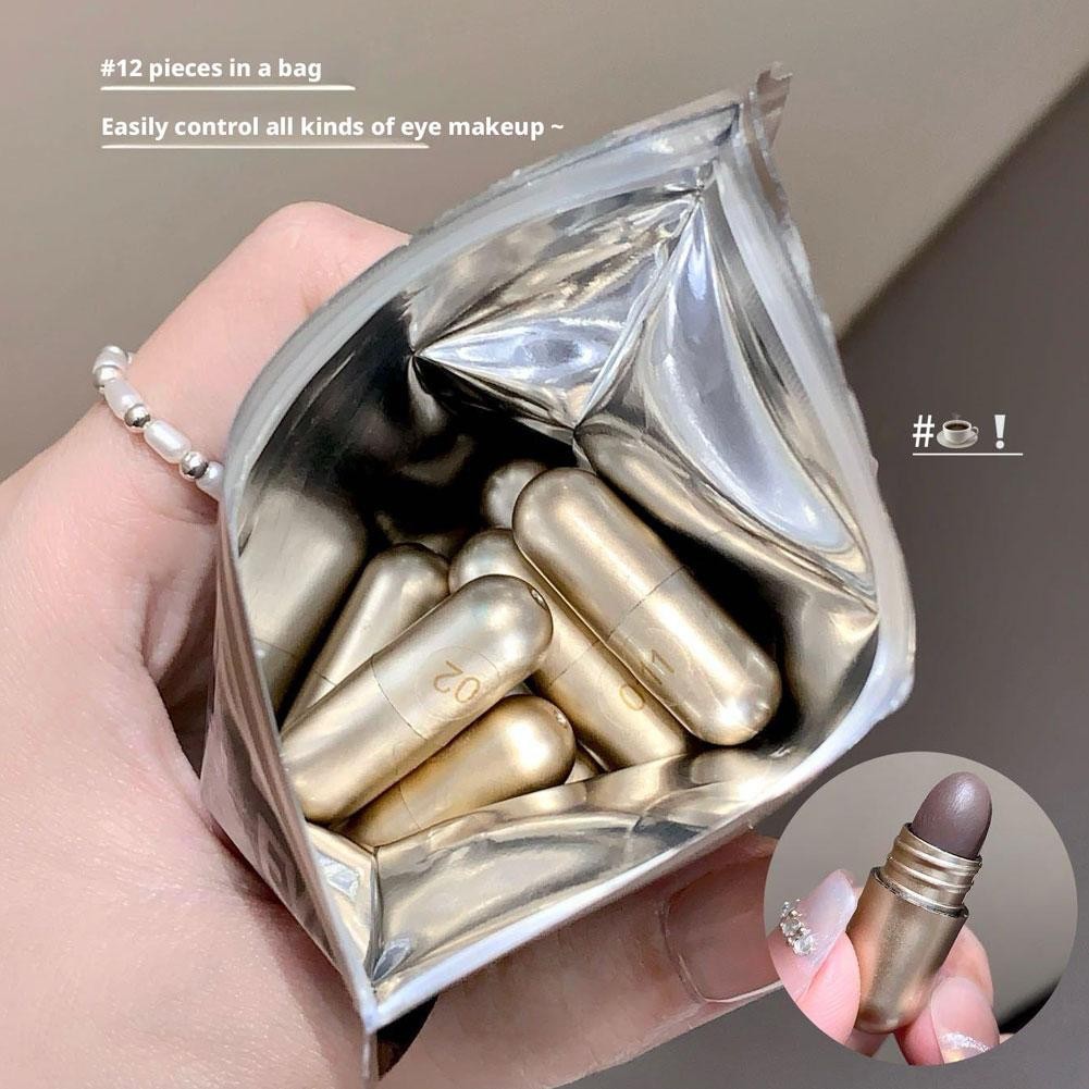 Bộ phấn mắt viên nang 12 màu Magic Casa Trang điểm mắt Sửa chữa mắt Phấn mắt chống nhòe U8d8