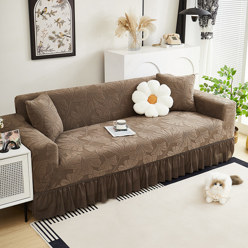 In Hình Sofa Bọc Ghế Co Giãn Có Họa Tiết Trượt Có Váy Góc Co Giãn Ghế Sofa Có Váy