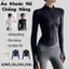 Áo khoác croptop tập gym yoga ôm body tay dài，áo chống nắng gym đa năng,co giãn tốt,chất liệu dệt kim mát