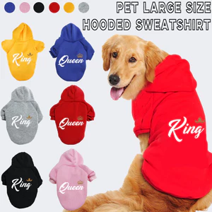 King Pattern Cat / Dog Ấm áp và thoải mái Size lớn Áo có mũ trùm đầu cho chó lớn