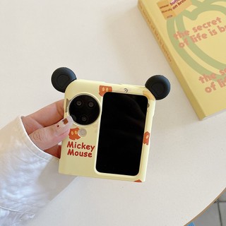 Ốp điện thoại gấp cho Oppo Find N2 N3 Flip Vòng tay Mickey dễ thương có tai Vỏ điện thoại tpu cứng