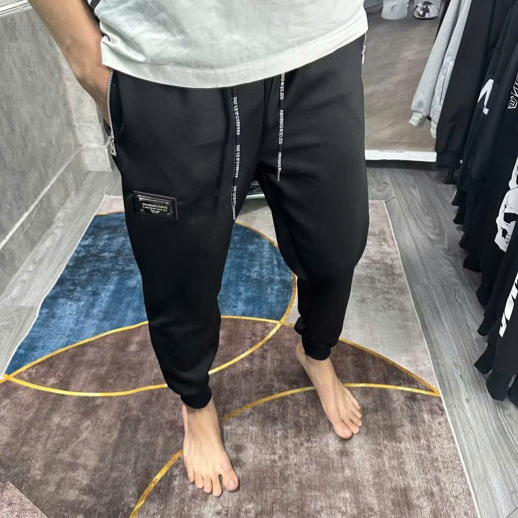 Quần Jogger Logo Sắt Ô Vuông Dê Gà KCloset Quần Nỉ Thể Thao Dày Dặn Dáng Rộng Nam Nữ NA882