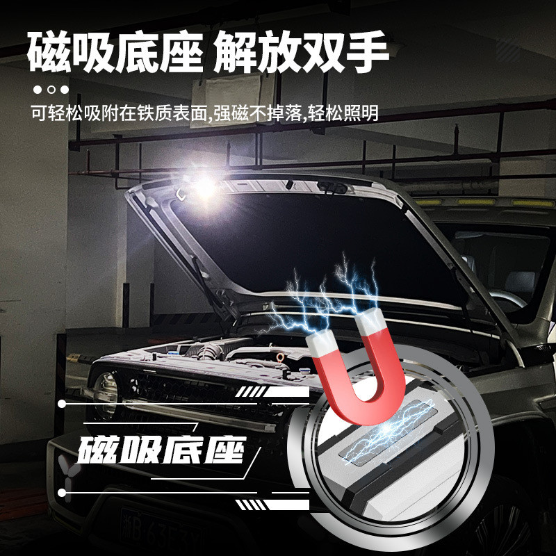 Đèn LED Đa Năng Mạnh Đèn Pin Móc Khóa Đèn Sạc Đèn Làm Việc Đèn Cảnh Báo Độ Sáng Cao Đèn Cắm Trại