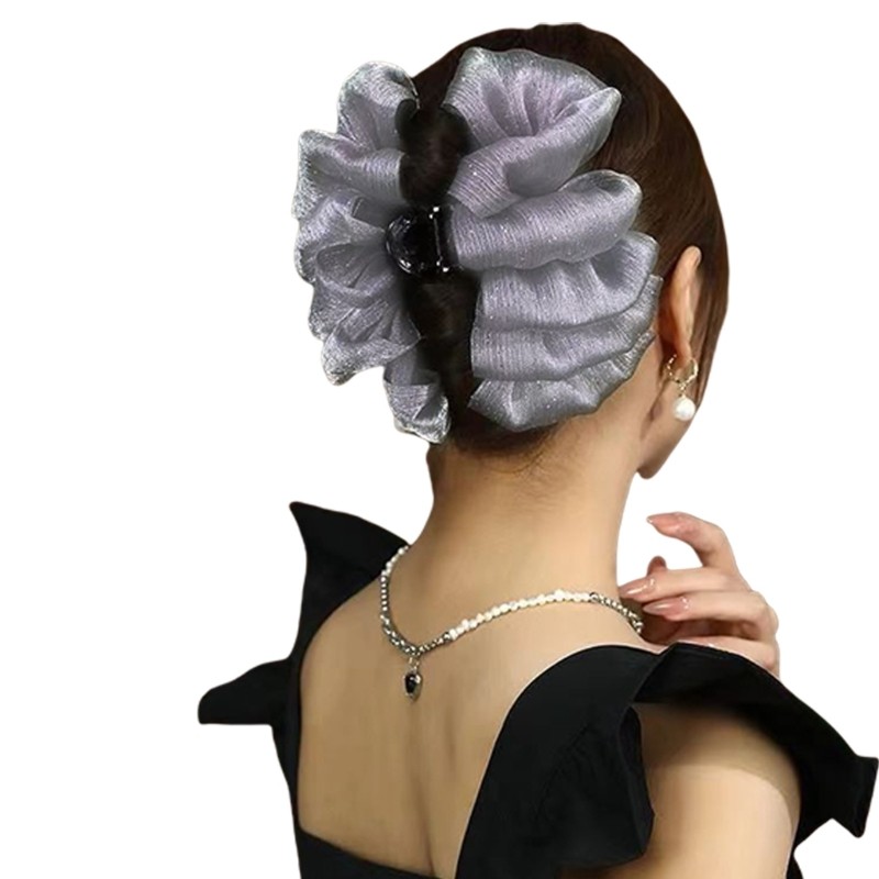 Nơ kẹp tóc barrette dành cho bé gái, phù hợp cho tóc dày và mỏng