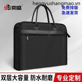Tùy Chỉnh Di Động Văn Phòng Cặp Đôi Nam Túi Tài Liệu Kinh Doanh Vải Oxford Dung Tích Lớn Chống Thấm Nước Cuộc Họp Thông Tin
