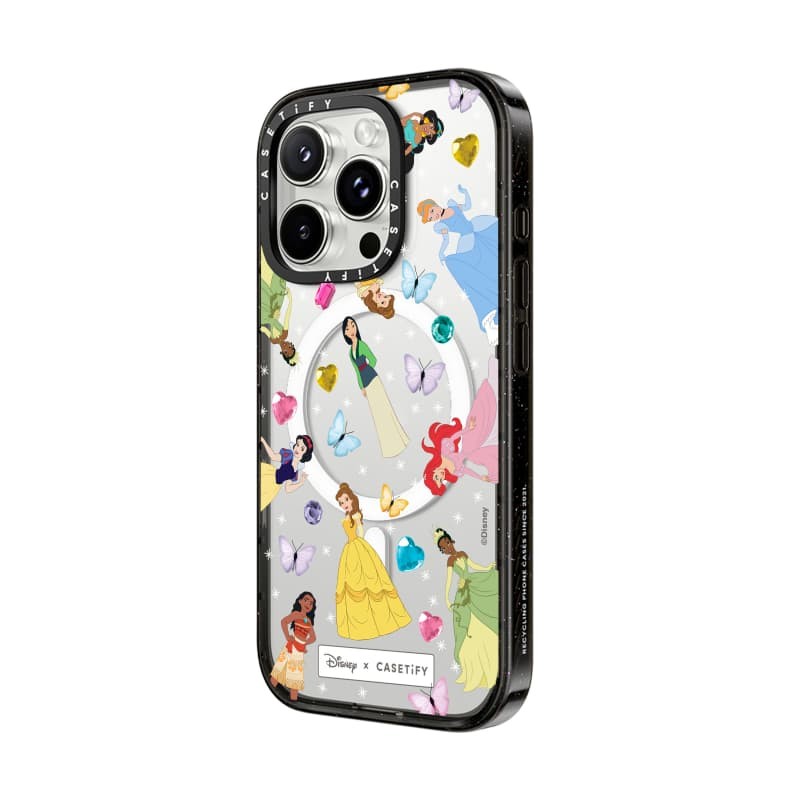 CASECASE X Disney Princess Case Black Edge Peach Haze Cotton Candy Collection Color Clear Hard Case Impact Case cho Apple IPhone 12 13 14 15 16 Pro Max Plus có hộp