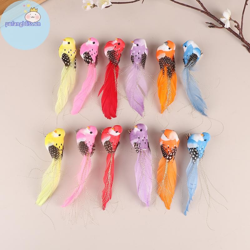 Pufangbliss Nhân Tạo Chim Xốp Giả Động Vật Mô Phỏng Chim Đồ trang trí DIY Cưới Nhà Vườn Trang Trí VN