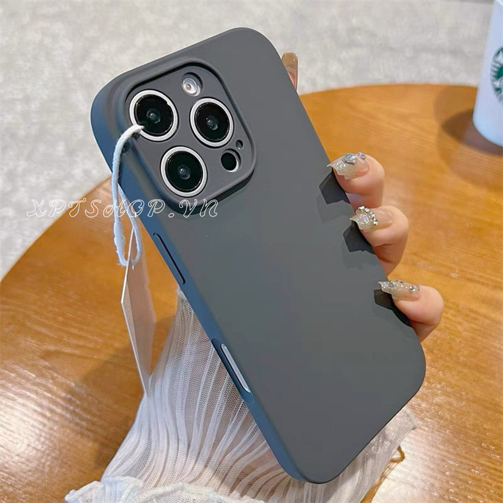 Ốp điện thoại bảo vệ ống kính chính xác màu xám Carbon cho iPhone 17 Pro Max 16 Plus 15 14 13 12 11 Pro Max Vỏ chống sốc
