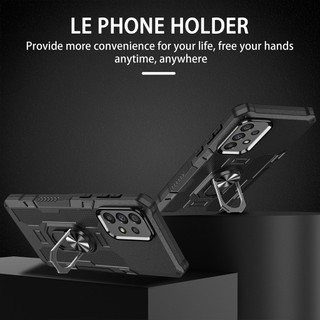 Dành Cho Samsung A73 5G Ốp điện thoại PC Cứng Lưng Mềm TPU Edge Bảo Vệ Camera Nhẫn Giá Đỡ Chân Đế Chống Sốc Mỏng Bao Da