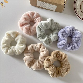 [Gou] Mùa Đông Ấm Áp Tóc Mềm Mại Scrunchies Nữ Bé Gái Dễ Thương Sang Trọng Co Giãn Tóc Dây Cao Su Nhiều Màu VN