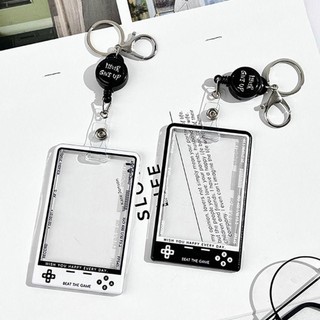 MARBLEM 1 Cái Đựng Thẻ, Tấm Bảo Vệ Thẻ Sinh Viên Kpop Trong Suốt, Màn Hình Có Dây Đựng Photocard Thời Trang Hàn Quốc Đồ Dùng Học Sinh