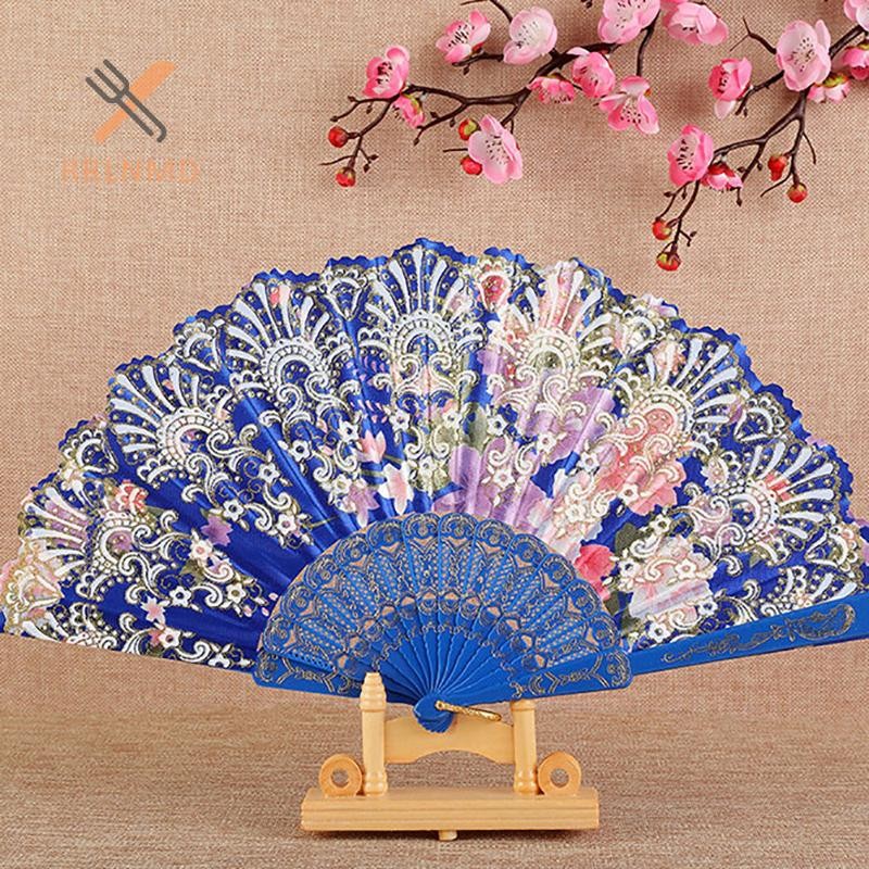 Rrlnmd Phong Cách Trung Hoa Quạt Lụa Gấp Quạt Cưới Nghệ Thuật Quà Tặng Múa Tay Quạt Vintage Gấp Cầm Tay Quạt Hoa MỚI