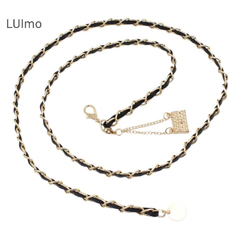 Luimo Punk Hợp Kim Thắt Lưng Cho Nữ Trang Trí Đầm Eo Dài sel Có Thể Điều Chỉnh Móc Kim Loại Dây Xích Thắt Lưng Khóa SBS Phụ Kiện