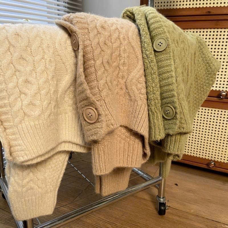 Áo cardigan len mùa đông cách điệu thiết kế họa tiết viền thừng chất liệu mềm mịn XIMIMI SP250