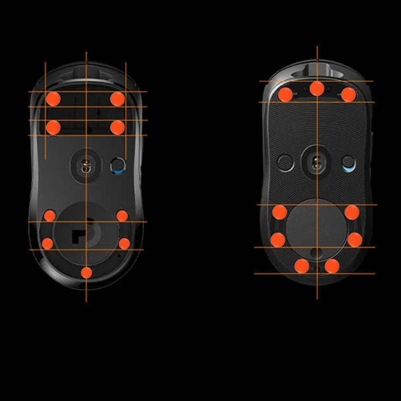 IOR 40 chiếc gói ICE V2 EsportsTiger Mouse Skates Chân chuột DIY Universal Dot Mouse Pad Antislip Orange Glides Arcs Edges