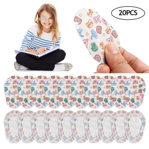 Mt 20 CÁI Họa Tiết Hoạt Hình Mềm Mại Huấn Luyện Thị Thị Lực Mặt nạ Che Mắt Trẻ Em Chính Thống Sửa Miếng Dán Mắt