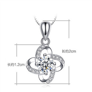 Vòng Cổ Kim Cương Mosan Bạc S925 Mặt Dây Chuyền Hoa May Mắn Màu Xanh Mosan Kim Cương Bạc Mặt Dây Chuyền Bốn Cánh Hoa S86