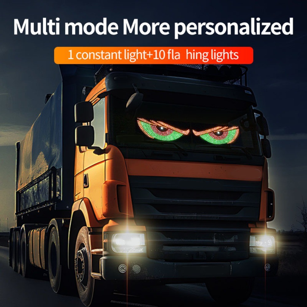 2 Chiếc USB LED Mắt Quỷ Năng Động Mắt Quỷ Lớn Ánh Sáng Cho Ô Tô, Màn Hình Hiển Thị LED Màn Hình Cửa Sổ Có Thể Lập Trình Cho Xe Tải