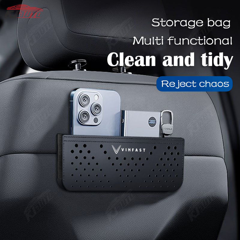 Vinfast Di Động Đục Lỗ Túi Bảo Quản Dính Da Thùng Rác Dung Tích Lớn Nơi Bảo Quản Điện Thoại Cho Vinfast VF 8 VF 9 VF E34 Lux A Fadil President SA VF E34