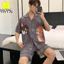 YHTN bộ ngủ nam chất lượng cao pijama quần áo đồ Tay Họa Tiết Hoạt Hình Thời Trang Mùa Hè Cho pijama nam