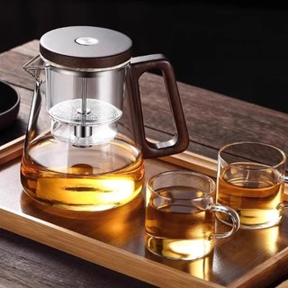 Ấm pha trà thủy tinh 800ml chịu nhiệt có lọc, pha cà phê, dùng cho Kung Fu, văn phòng