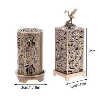 SHUPUN 1 Cái Lư Hương, với Hoa Văn Rỗng Hoa Sen Dọc Vuông, Gỗ Đàn Hương Bền Retro Hợp Kim Hộp Hương Nội Thất Nhà