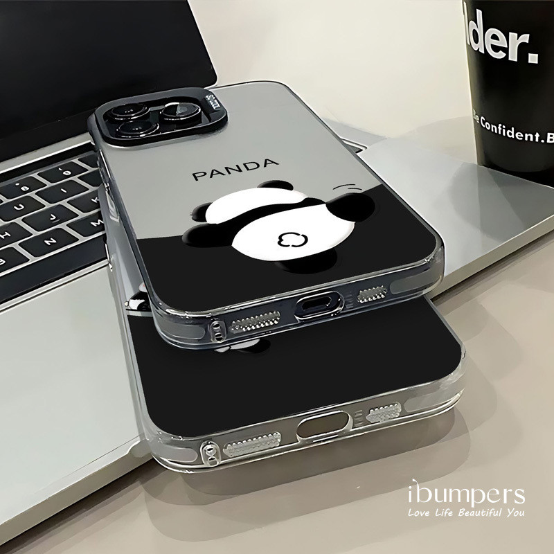 ibumpers Ốp Điện Thoại iPhone Họa Tiết Gấu Trúc Dễ Thương Quyến Rũ Cho IPhone 16 15 14 12 13 11 Pro Max Ốp Lưng IMD Cứng Và Nhẵn