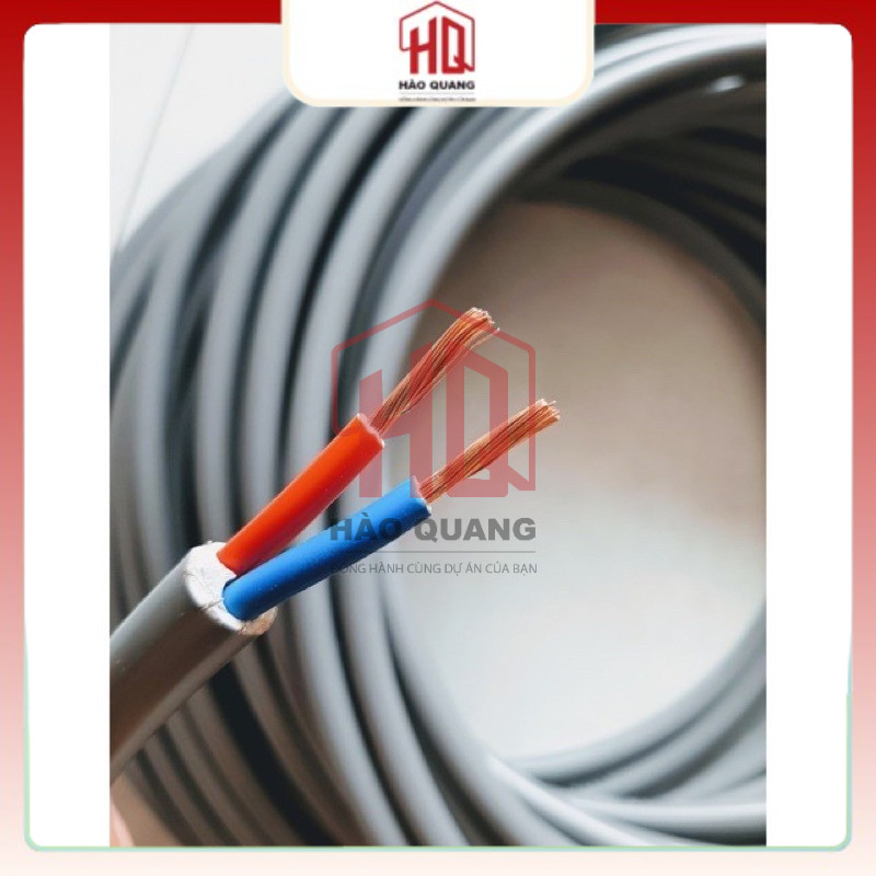 (Mét) Dây Điện Đôi Tròn Daphaco 2x4.0mm Vỏ Xám | Lõi Đồng Nguyên Chất