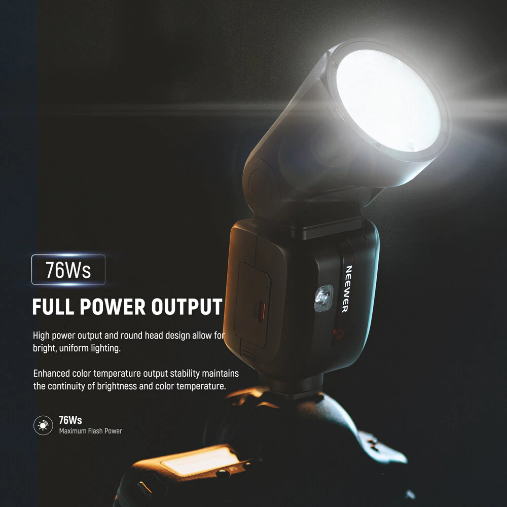 NEEWER Z2PRO 2.4G TTL Đầu Tròn Flash Speedlite Cho Canon Sony Nikon Fujifilm Camera, Nâng Cấp Ống Th