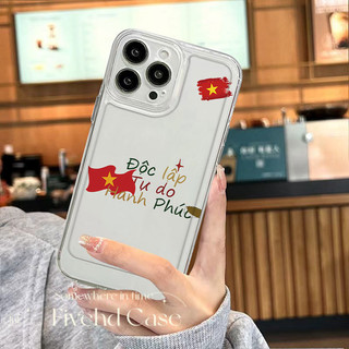 Ốp điện thoại trong suốt cờ Việt Nam cho iPhone 11 16 15 14 13 12 Pro Xs Max XR X 7 8 6 6s Plus SE HD Ốp điện thoại TPU mềm trong suốt Vỏ bảo vệ chống rơi