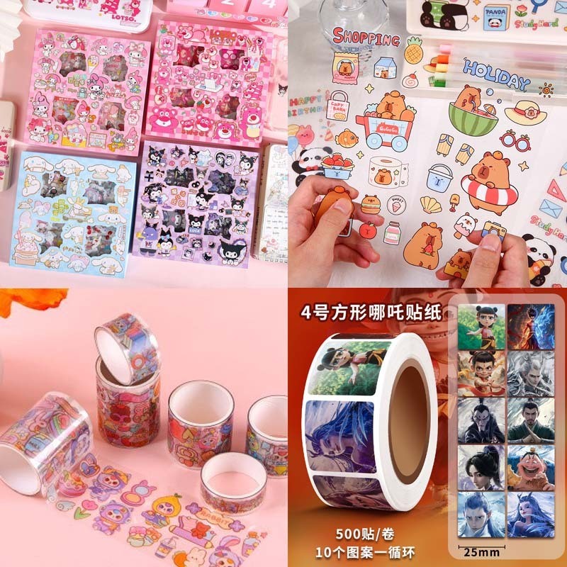 Hộp 100 tấm sticker Kuromi dán trang trí bình nước sổ tay Băng keo Hình ...