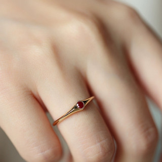 Nhẫn S925 giả đá quý nữ, thiết kế retro cổ điển, có thể điều chỉnh, đá garnet/ruby, phong cách hàng ngày