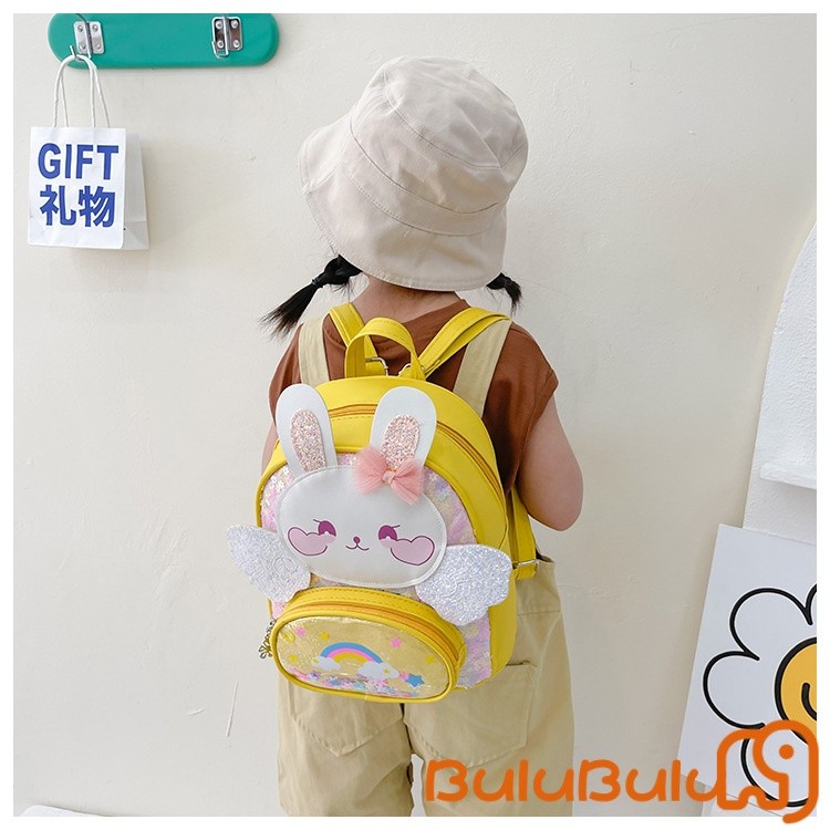 balo mẫu giáo Kawaii Phim hoạt hình thỏ in hình Túi đi học nhẹ cho bé gái Bé trai 1-3 tuổi