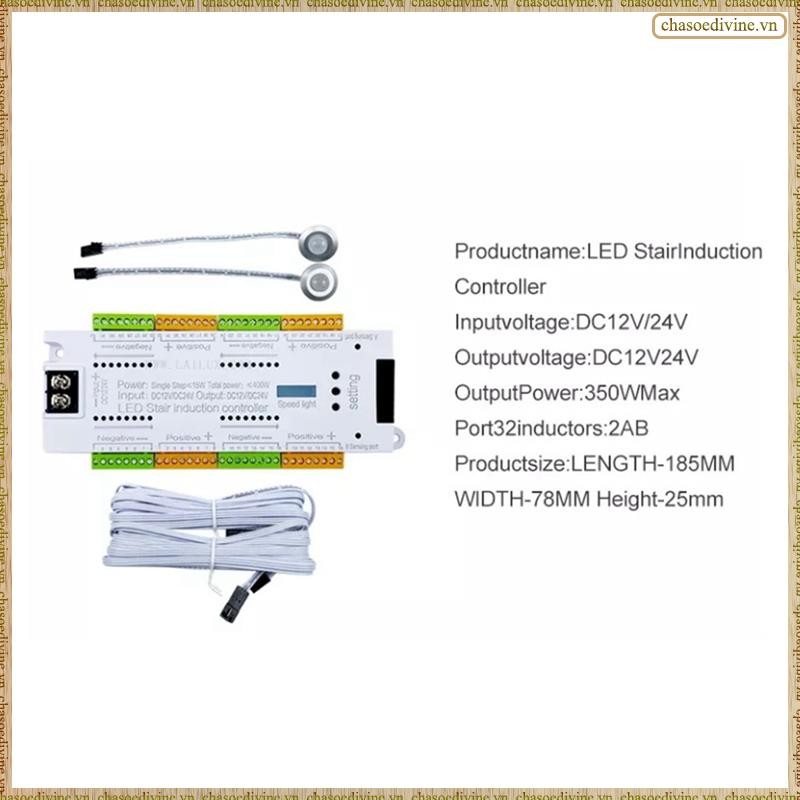 [K O G X] Bộ điều khiển ánh sáng cầu thang 32 kênh tự động LED cảm biến chuyển động Bộ điều khiển ánh sáng cầu thang cho cầu thang Dải linh hoạt 12V 24V Dễ sử dụng