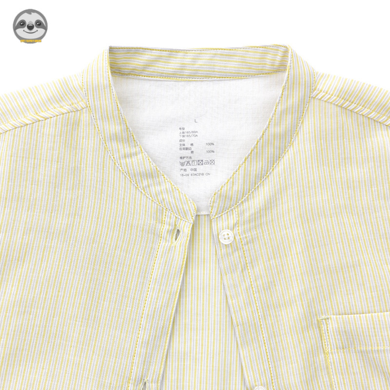 Phong cách Nhật Bản Muji Style / Bộ đồ ngủ nữ tay ba phần tư bằng sợi Cotton mịn liền mạch / Bộ đồ mặc nhà bằng Cotton nguyên chất dành cho nữ