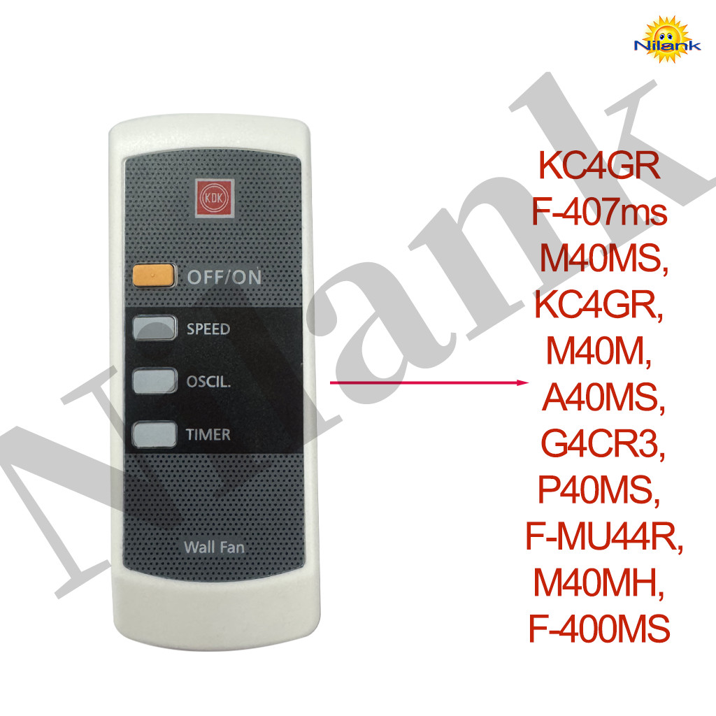 Nilank chính hãng Điều khiển KDK remote quạt treo tường KDK M40MS, KC4GR, M40M, A40MS