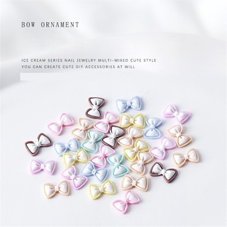 30PCS trang trí móng tay ruy băng thạch, nơ trang sức, nơ ba chiều, trang trí móng tay bằng nhựa hỗn hợp, dụng cụ làm móng cho tiệm làm móng