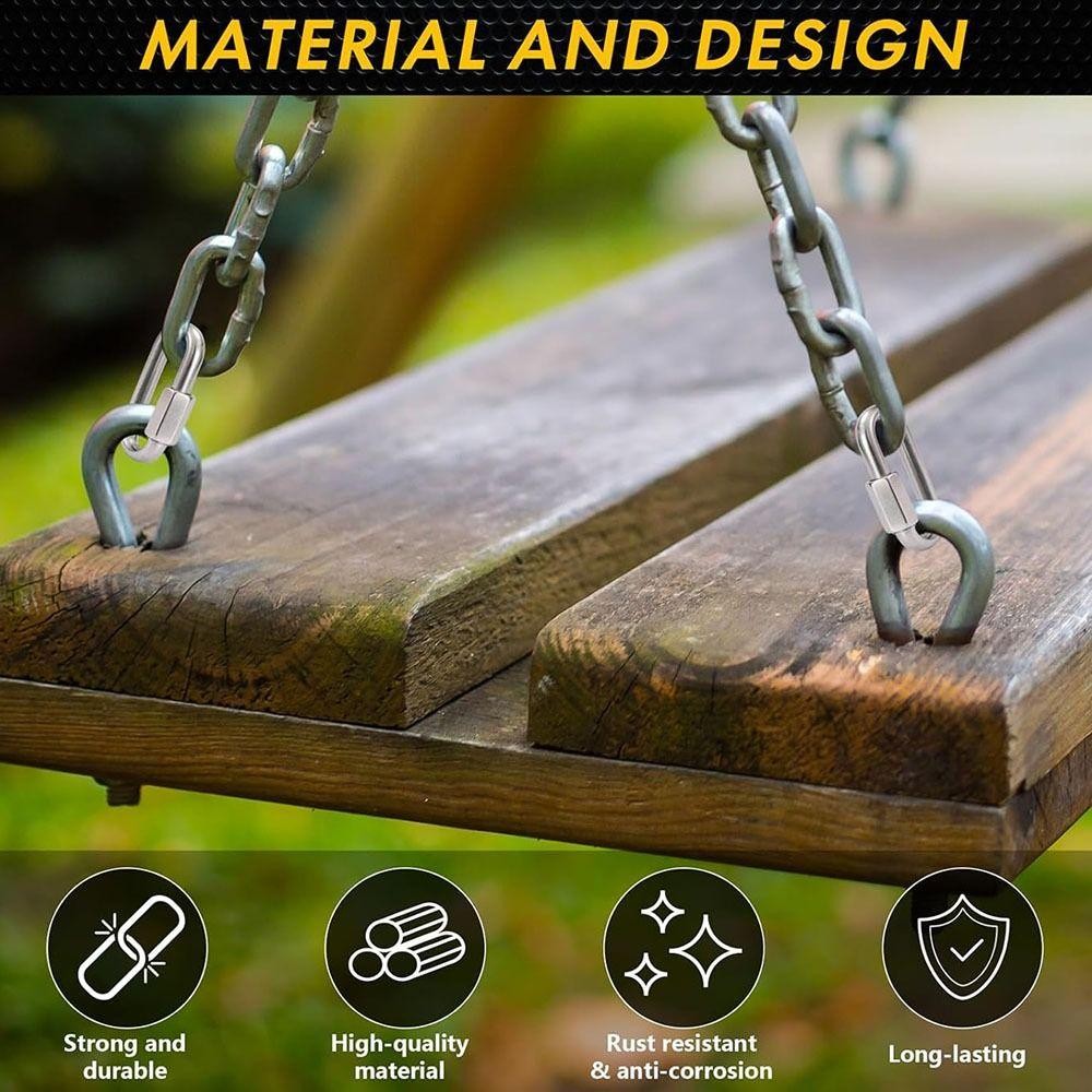 Liên kết nhanh SLICELLIFE, Kẹp Carabiner khóa bằng thép không gỉ 304 hình bầu dục, Võng móc khóa liên kết chuỗi hạng nặng hình chữ D