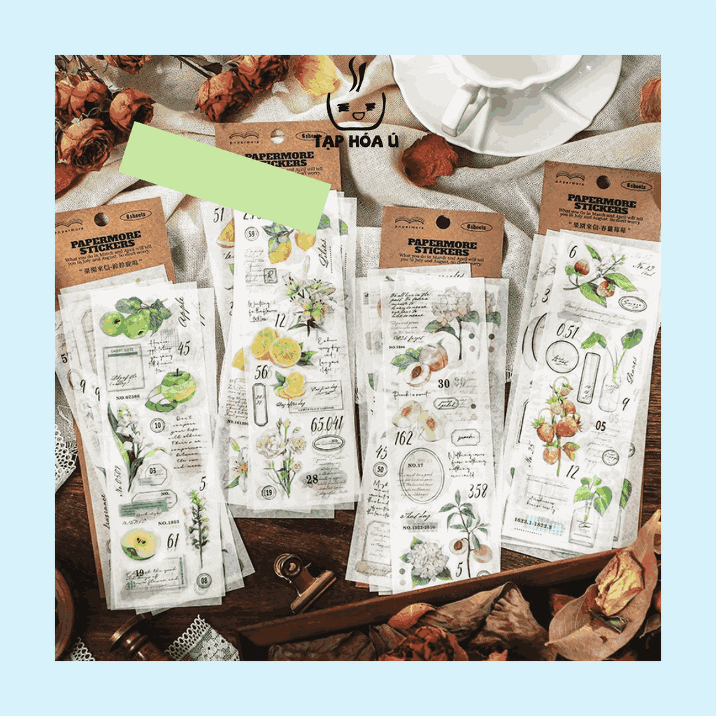 [MUA NHIỀU GIẢM NHIỀU] STICKER 030 - PAPERMORE STICKERS SET 6 SHEETS VỀ ...