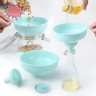 Pnpia 3 Trong 1 Nhựa Miệng Rộng Phễu Đóng Gói Mứt Salad Cho Lọ Đóng Hộp Lọc Nước Rượu Gia Vị Phụ Kiện Nhà Bếp Dụng Cụ Tiện Ích Boutique